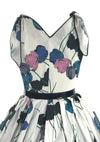 Striking Vintage 1950s Bright Tulips Cotton Sun Dress - New!