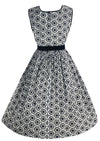 Lovely  Late 1950s B&W Eyelet Cotton Dress- New!