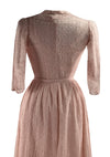 Beautiful Late 1930s Pink Cotton Lace Dress- New!