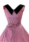 1950's Purple & Black Flocked Party Dress Ensemble - New!