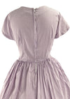 Vintage 1950s Lavender & White Gingham Cotton Dress - New!