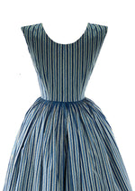 Vintage 1950s Blue and White Stripes Horrockses Dress- New!