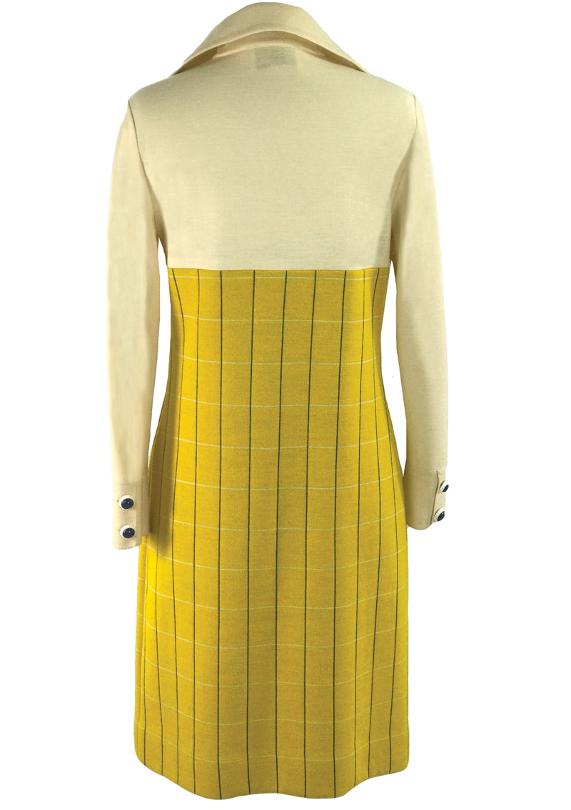Vintage 1970s Golden Yellow and Cream Wool Ensemble - New!