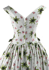 Vintage 1950s Atomic Floral Print Cotton Dress- New!