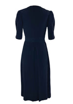 Stunning Late 1930s Navy & Tangerine Dress- New!