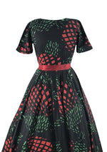Vintage 1950s Stylised Waratahs Cotton Dress- New!