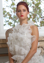 Vintage 1960s Ivory Organza Ruffle Dress- New! (ON HOLD)