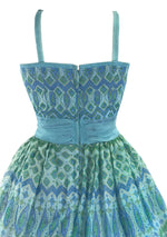 1950s Peacock Plaid Silk Organza Party Dress  - New!