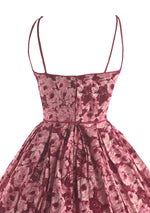 1950s Red and Pink Roses Cotton Sundress - New!