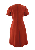 Vintage 1960s Brick Red Wool Designer Dress- New!