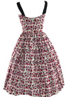 Gorgeous 1950s Pink Poppies Cotton Dress- New!