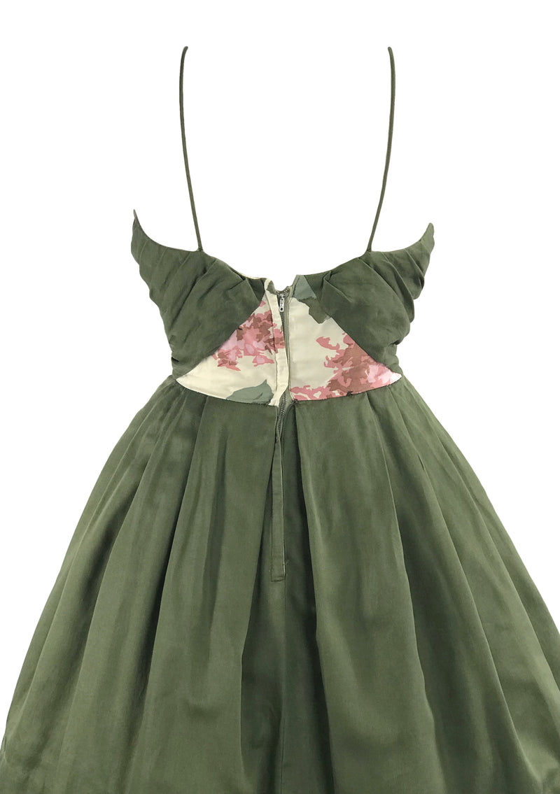 Stunning 1950s Roses & Lilacs Cotton Dress- New!