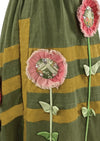 Vintage 1970s Sunflower Appliqué Maxi Skirt by Designer Chessa Davis - New!
