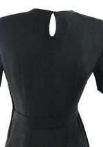 Vintage 1940s Black Rayon Crepe Swag Dress - New!