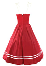 Vintage Nautical 1970s Red Cotton Sundress - New!