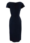 1950s Designer Navy Blue Silk Ensemble - New!