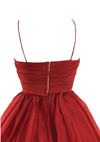 Stunning 1950s Red Organza Draped Cocktail Dress - New!