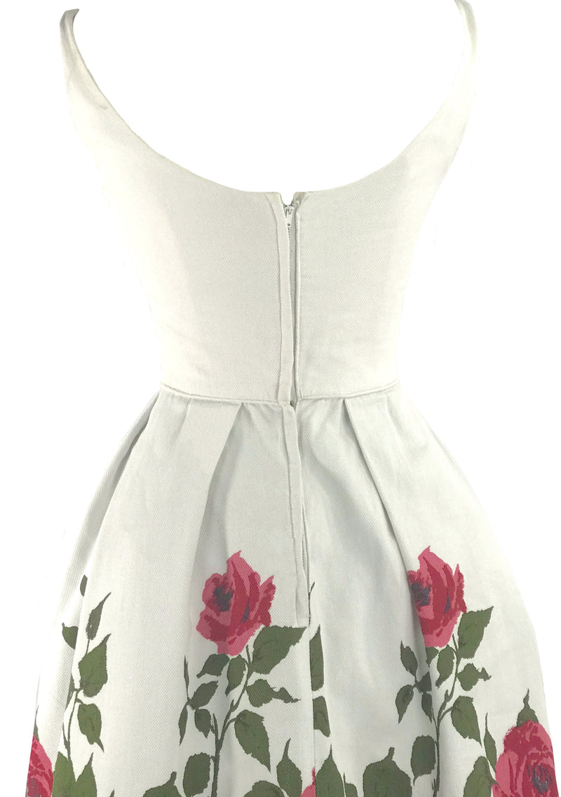 Late 1950s Early 1960s Red Roses Pique Dress - New! (RESERVED)