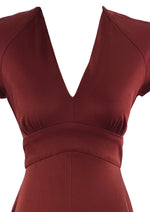 Vintage 1970s Garnet Coloured Maxi Dress - NEW!