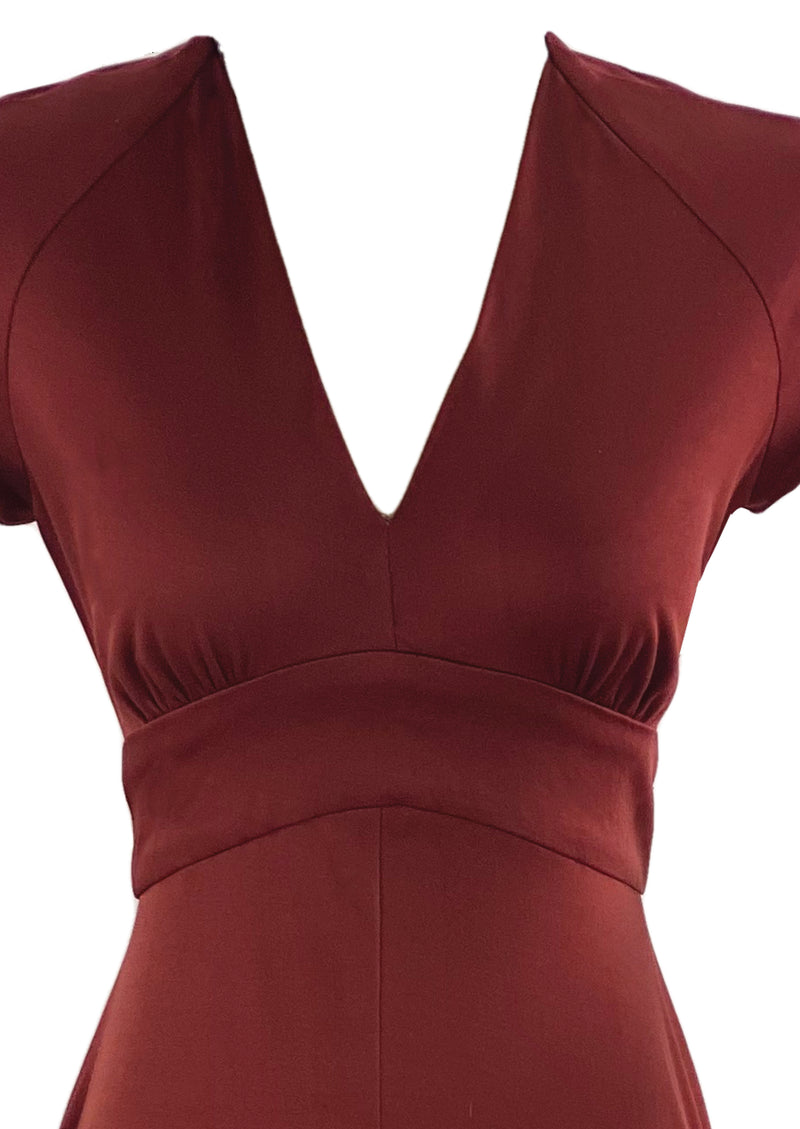 Vintage 1970s Garnet Coloured Maxi Dress - NEW!