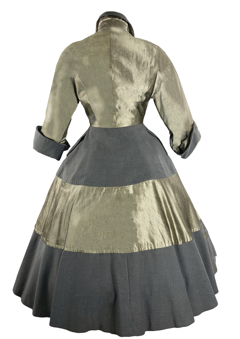 Sensational 1950s Grey/ Silver Princess Coat- New!