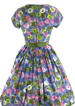 Vintage 1950s Abstract Floral Cotton Dress- New!