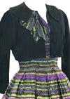 Vintage 1950s Striped Taffeta Dress Ensemble- New!