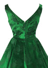 Gorgeous Late 1950s Early 1960s Green Brocade Cocktail Dress- New!