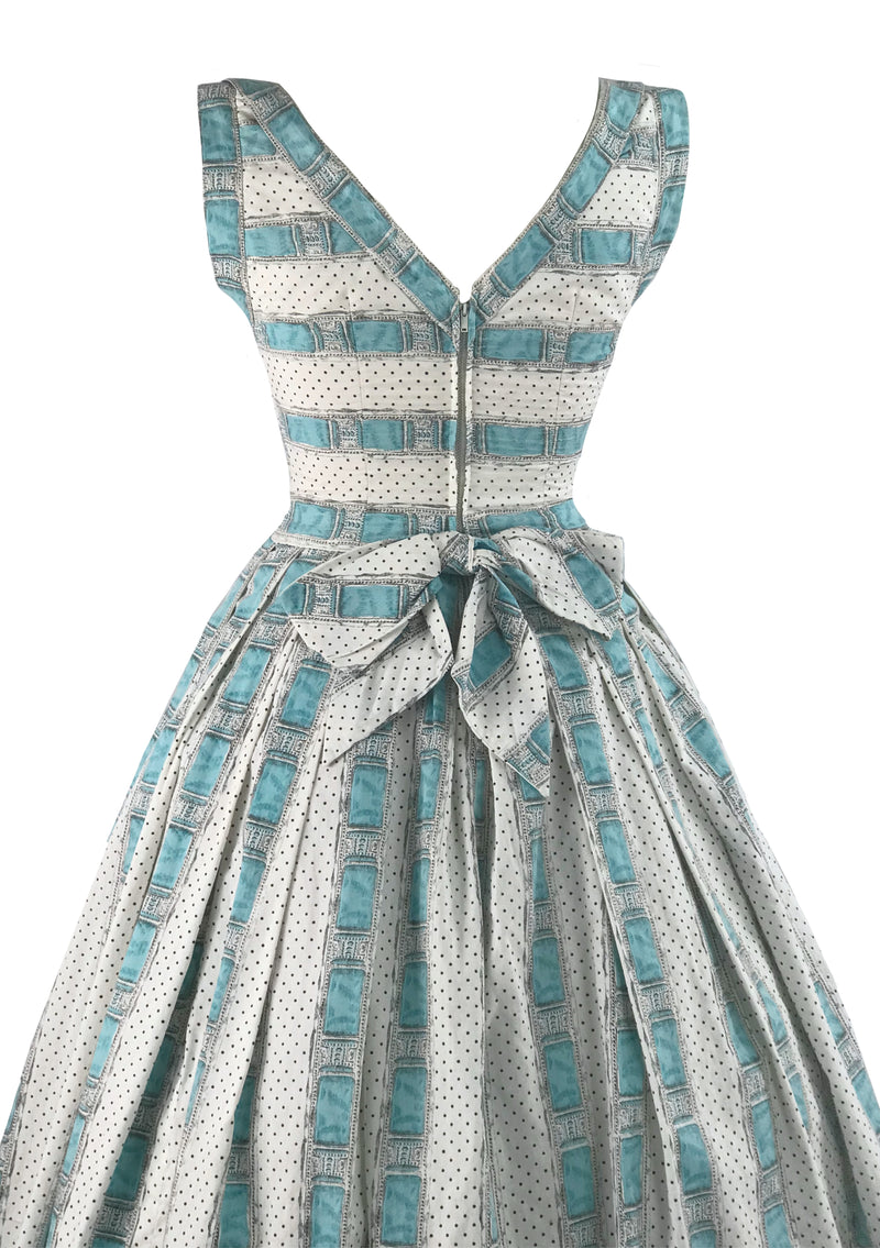 Vintage 1950s Trompe L'Oeil Ribbon & Lace Dress - New!