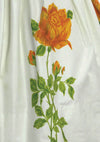 1950s Ivory Polished Cotton with Orange Roses Dress - New!