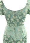 Vintage 1950s Seafoam Green Brocade Dress- New!