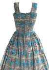 1950s Roses & Daisy Print Cotton Dress & Stole Ensemble- New!