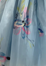 Late 1950s Early 1960s Hand Painted Party Dress Ensemble- New!