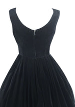 Quality 1950s Black Velvet Dress & Coat Ensemble- New!