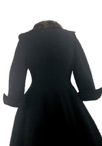 1950s Designer Lilli  Ann Black Boucle Princess Coat- New!