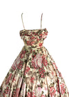1950s Floral Cotton Sundress with Ruffles- New!