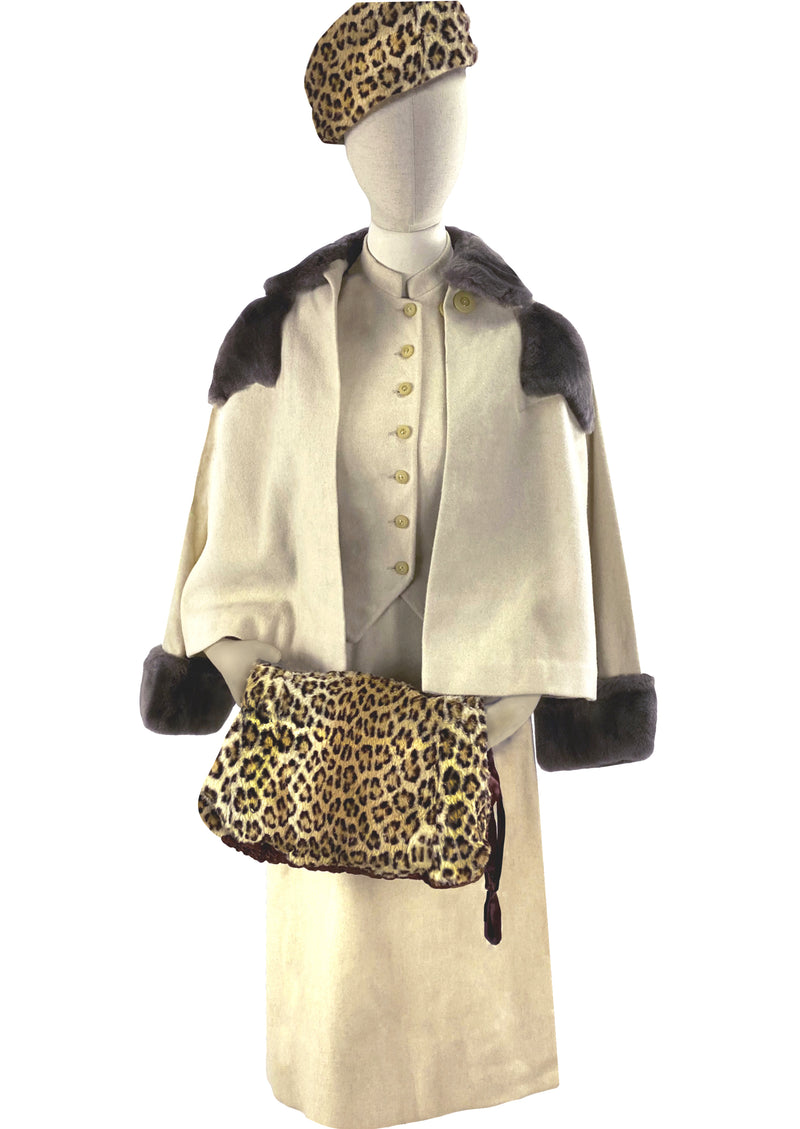Vintage 1940s Cream Wool Three Piece Suit- NEW!