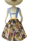 Late 1950s Early 1960s Floral Cotton Designer Dress - New!