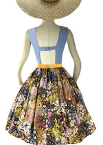 Late 1950s Early 1960s Floral Cotton Designer Dress - New!