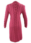 Vintage 1980s Rouge Pink Cable Knit Dress- NEW!