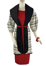 Vintage 1950s Red, White and Black Plaid Coat - New!