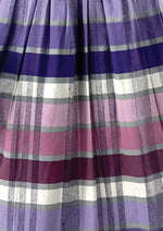 Vintage 1950s Purple, Blue & Pink Plaid Cotton Dress- NEW!