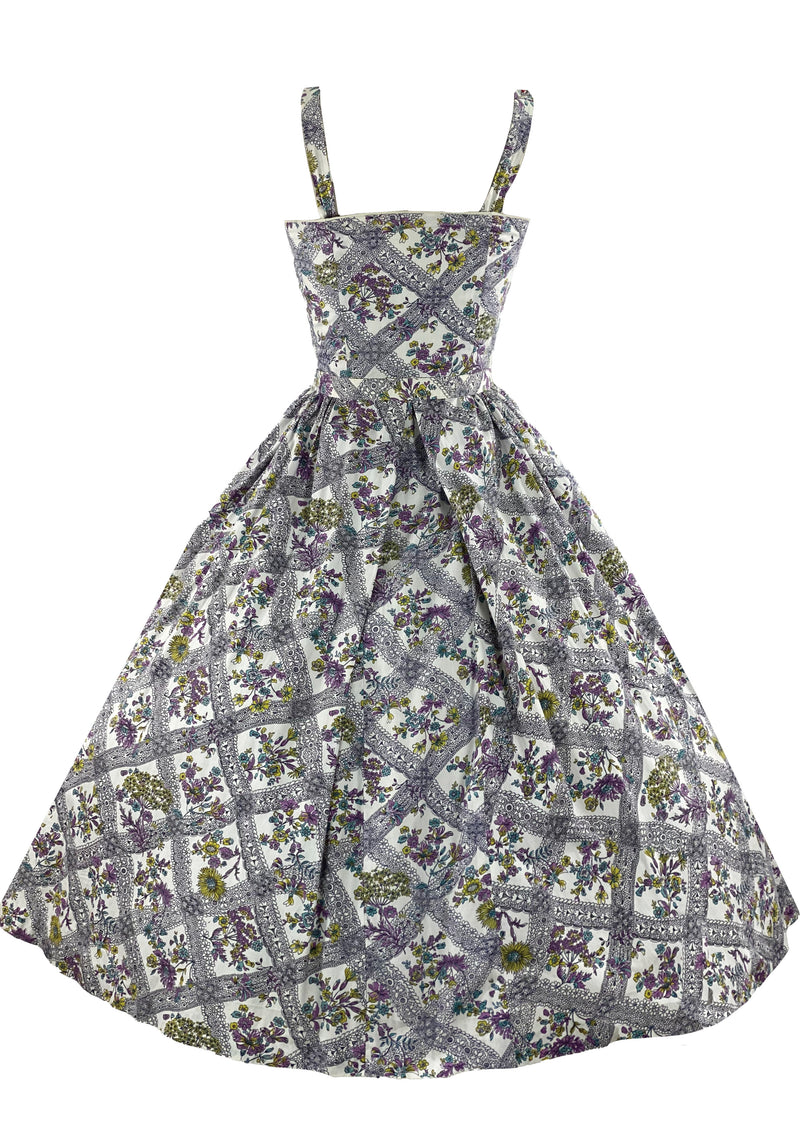 Late 1950s to Early 1960s Lilac Sprig Floral Sundress - NEW!