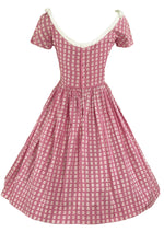 Late 1950s to Early 1960s Pink & White Cotton Dress - NEW!