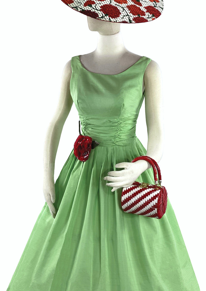 Green 1950s hotsell dress