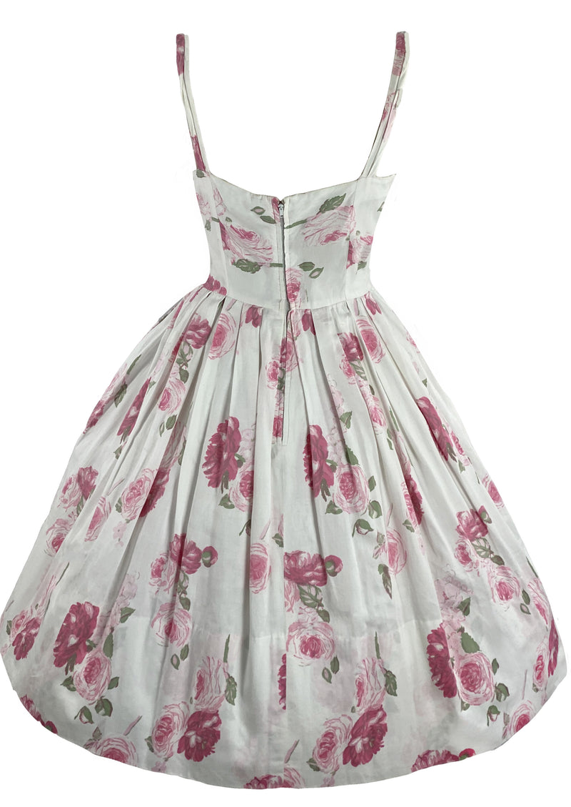 1950s Muted Pink Roses Floral Sundress- New!