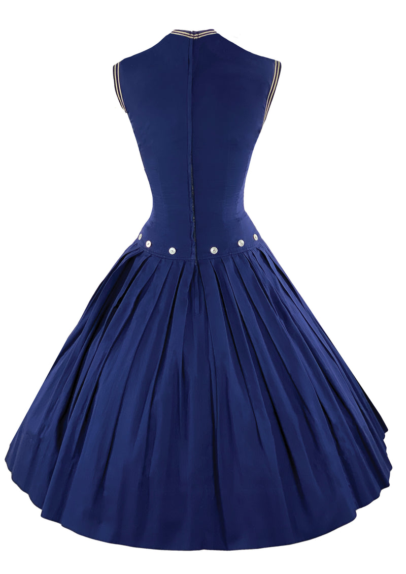 Vintage Late 1950s Designer Cotton Sailor Dress - NEW!