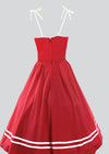 Vintage Nautical 1970s Red Cotton Sundress - New!