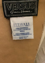 Late 1990s Versace Versus Beaded Nude Silk Georgette Gown - New!