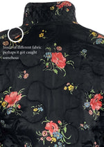 Stunning Early 1930s Black Floral Quilted Jacket  - NEW!